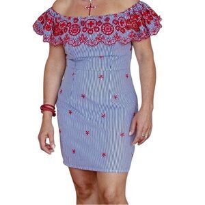 New ‘Latiste’ , embroidered and striped , large size .